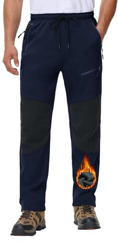 MOCOLY Pantaloni Sci Alpinismo Uomo Invernali Pantalone da Neve Impermeabili Pantaloni Snowboard Termici Pantaloni Trekking Tecnici Softshell Felpati Pantaloni Caccia Montagna Cargo Imbottiti S