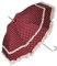 VON LILIENFELD® Paraguas de Iluvia Largo Clásico Automático Grande Estable Ligero Sombrilla Boda Nupcial Mary borgoña con lunares