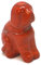 Steintier Hund - Edelsteintier, Hund aus verschiedenen Edelsteinen 5 cm in Handarbeit gefertigt, Geschenk und Sammelobjekt (Jaspis rot)