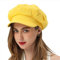 BEYLRZID Damen Newsboy Cap Sommer Baskenmütze - 100% Baumwolle 8 Paneele Vintage Cabbie Hut - Achteckige Schirmmütze für Frauen Mädchen Damen Geschenk, gelb, 7 1/8 / 7 3/8