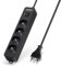 Aigostar Multipresa Ciabatta Elettrica a 4 Posti Presa con Interruttore, 250v/3680W Cavo 3m. Nero