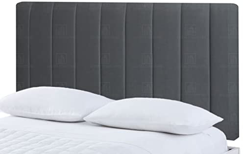 Elixir Furniture Portland Divan Headboard – 3ft Single | 20-Inch Tall Upholstered Headboard | Plush Velvet in Black | Elegant Padded Design (Black, 3ft Single Height-20inch)