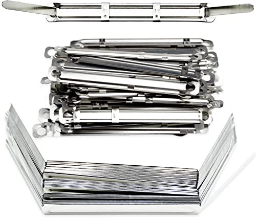 LAMXD 50Packs Premium Filing Strip Clip, 80mm Acco Fasteners Office Metal Filing Paper Fastener Clips, Storage for Standard 2-Hole Punch, 50mm Capacity