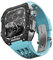AEMALL Für Apple Watch Band 8 7 6 SE 5 4 Serie 44 mm 45 mm Uhrenarmband MOD Kit, Kohlefaser-Gehäuse Gummi-Uhrenarmband, für iWatch-Armband-Ersatzzubehör (Farbe: 05, Größe: 45 mm)