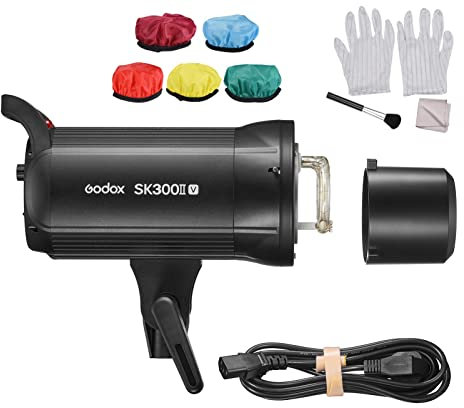 Godox SK300II-V Flash da studio aggiornato Potenza 300 W GN58 5600 ± 200 K Luce wireless 2.4G integrato con lampada pilota a LED Bowens Mount Flash fotografici perFotografia pubblicitaria di moda