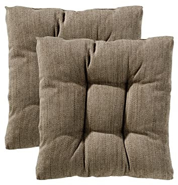 Traumnacht Stuhlkissen Cozy 2er Set, Bequeme Sitzkissen für Gartenstuhl, Küche oder Esszimmer, Indoor u. Outdoor, 40 x 40 x 6 cm, Hellbraun