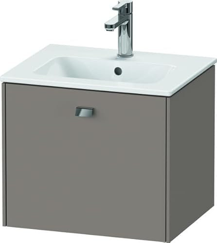 Duravit Brioso Waschtischunterbau wandhängend Compact 52,0 x 41,9 cm, 1 Auszug, für Waschtisch ME by Starck 233653, BR422701043, Farbe: Basalt Matt Dekor, Griff Chrom
