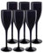 SPARKLERS CLUB Lot de 6 Flutes à Champagne couleur Noir 12cl - Verre Incassable en SMMA (équivalent TRITAN), MADE IN FRANCE, Prise en Main facile, Flute pour soirée et évènements - LIVRAISON 24/48H