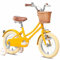 Glerc 14 Zoll Kinder Mädchen Fahrrad für 3 4 5 Jahre alt kleine Mädchen Retro Vintage-Stil Fahrräder mit Korb Training Räder und Glocke, Gelb