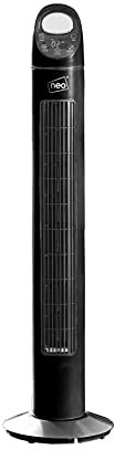Neo Aroma Free Standing Quiet Oscillating Floor Bladeless Quiet Cooling 3 Speed Fan (33 Inch Black)