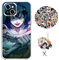 Compatible with iPhone 7 Plus / iPhone 8 Plus Case Demon -Slayer Shinobu Anime Design [With Keychain and 50pcs Stickers] Cartoon Transparent Soft Silicona Case for iPhone 7 Plus / iPhone 8 Plus