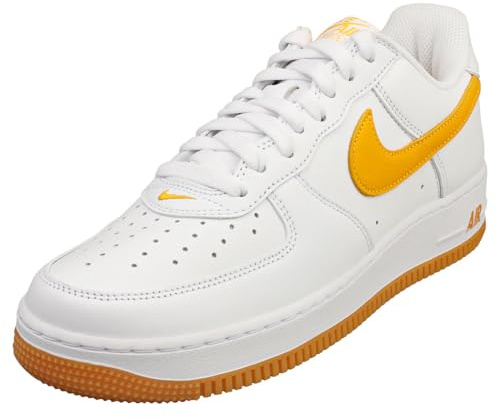 Nike Supreme Air Force 1 Herren-Sneaker, niedrig, Weiß, CU9225 100, University Gold White, 41 EU