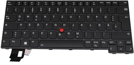 Lenovo 5N21D68245 Original Tastatur DE (deutsch) schwarz/schwarz mit Backlight und Mouse-Stick für ThinkPad T14 Gen 3 (21AH/21AJ), (21J5/21J6), Gen 4 (21HD/21HE)