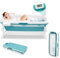 LZQ Baignoire pliable pour adulte avec affichage de la température - Baignoire mobile pliable avec couvercle - Avec panier pour salle de bain, douche et balcon - 132 x 61 x 54 cm