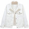 sandbank Women's Casual Denim Jacket Solid Color Basic Long Sleeve Jean Jacket Coat