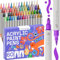 ARTISTRO Acrylic Paint Pens, Dual Tip Markers (Dot + Brush, 60) for Fabric, Canvas, Rock, Glass, Wood, Paper, DIY Projects