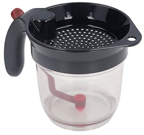 Soup Oil Separator PP Safe High Efficiency Double Filtration Gravy Grease Separator Fat Separator with Bottom Release Soup Oil Separator Measuring Cup for Healthy