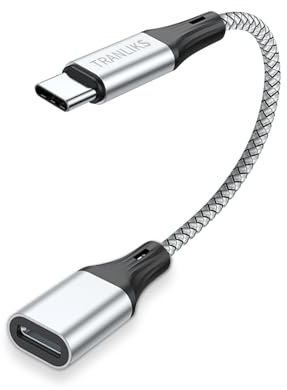 TRANLIKS für Lightning auf USB C Adapter, Unterstützt PD 60W Schnellladung und Datenübertragung für 15/16 und andere Type C Geräte(Silber)