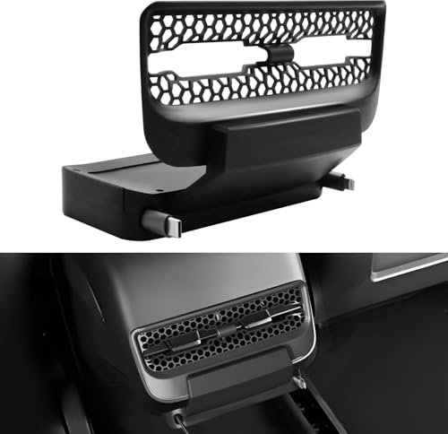 For Tesla Model 3/Y Rear Vent Expansion Dock with Retractable Charging Cables,Fast Charging USB Hub for 2021-2024, Air Outlet Phone Charger, Type-C & Lightning Cords,For Tesla Interior Accessories