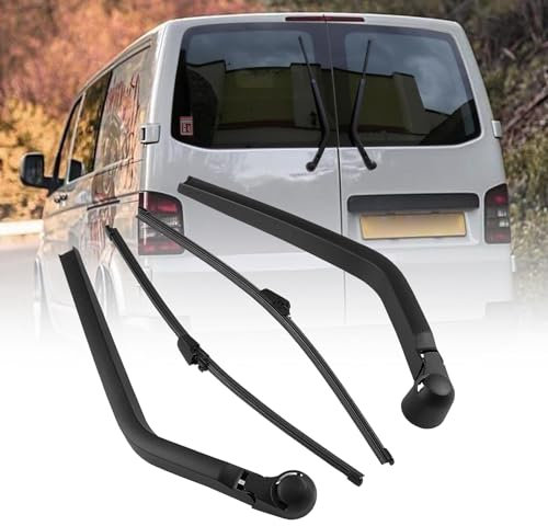 Scheibenwischer Hinten, Heckscheibenwischer Wischerblätter-Set, Heckwischer Flügeltür Hinten Links+Rechts Scheibenwischerarm Heckscheibenwischer Kompatibel mit VW Transporter T5 T6