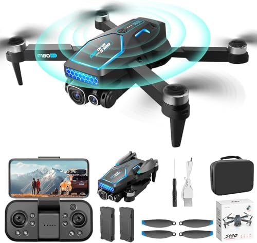 Drone with Adjustable 4K Camera, OBEST Foldable RC Quadrocopter 36 Mins Long Flight Time, 360° Obstacle Avoidance, Brushless Motor, Follow Me, Optical, Drone for Adult
