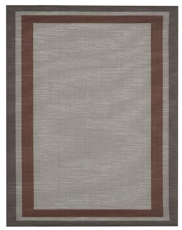 DECASATEXTIL - Alfombra Vinilica - Alfombra Salon Cocina - Antideslizante Resistente, Impermeable, Lavable - Compatible con Robot Aspirador - Variedad de Tamaños y Diseños(140cm x 200cmCUADROS-TEJA)