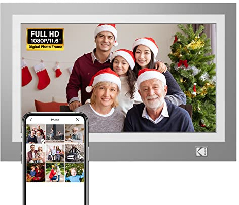 KODAK Digitaler WLAN-Bilderrahmen, 29,5 cm (11,6 Zoll), HD-Touchscreen, 1366 x 768, elektronischer Bilderrahmen mit 32 GB Speicher, teilen Sie Fotos und Videos über die App