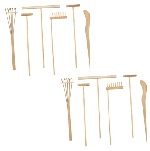 JOINPAYA 2 Accessoires De Table De Sable Outils Outil Mini Râteaux Jardin Zen Râteau Zen Kit De Bonsaï Mini Râteau De Bureau Râteau à Sable Zen Décor Jouets Bambou