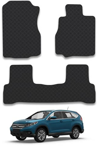Honda CR-V (2006-2012) Heavy Duty Thick Rubber Car Mats Accessories Tailored Fit Front Rear Set Compatible Accessory Waterproof Durable Non-Slip 5mm Full Coverage Protection