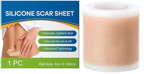 Scar Tape, Silicone Scar Sheets, 1.57x59.06 Inches Breathable Gentle on Sensitive Skin, Stretch Mark Removal for Wound Recovery, Burn, Belly, Easy to Cut and Apply