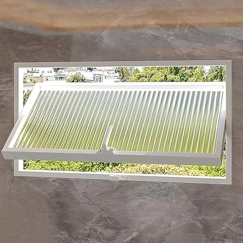 Finestra quadrata scorrevole girevole per bagno, con ventilazione, in lega di alluminio, per soggiorno, cantina, nero, 30 x 40 cm