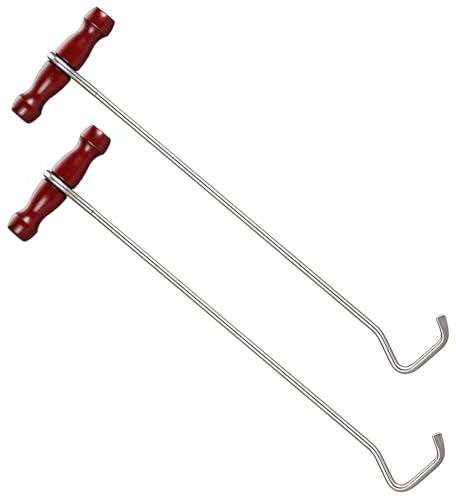 SiliFine 14 Inch 2 Pcs Cowboy Boot Hooks Long Shoe Pulls Men Women, Brown