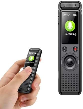 Gonikli Enregistreur Vocal, Appareil d'enregistrement d'espionnage, avec Lecteur MP3, Mini dictaphone par USB, Appareil d'écoute Espion (10.5 * 2.8 * 1.8)