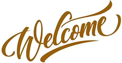 Welcome Willkommen Wandtattoo Sticker Aufkleber Wandaufkleber wiederablösbar (60 cm x 21 cm, Lehmbraun)