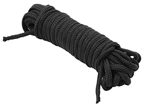 Weddecor 3mm Large Nylon Tressé Cordon pour Aluminium Store Ton, Jardinage Plante et Loisirs Créatifs, Gear Faisant, Réparation Nuances, 5 Mètres de Long, Noir - Noir, 10 Metres
