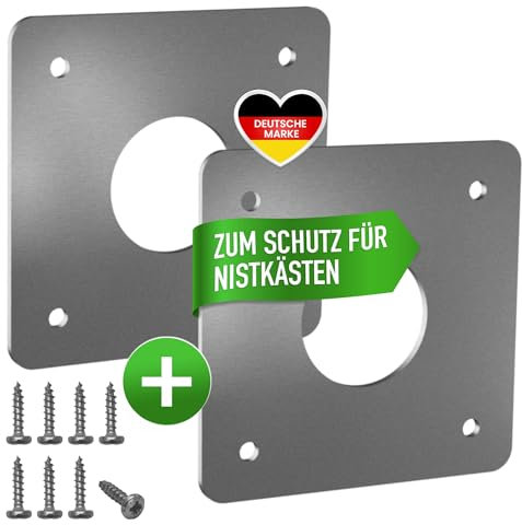 Gardemics Spechtschutz für Nistkasten & Vogelhaus - Extra sicherer Fluglochschutz für Nistkästen inkl. Schrauben - Mit Gratis eBook (28+32 mm Set)