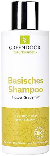 GREENDOOR basisches Natur Shampoo Ingwer Grapefruit vegan 200ml Bio Männer-Shampoo kräftiges Haar natürlich gegen Schuppen, outdoor Haarpflege ohne Silikone Sulfate