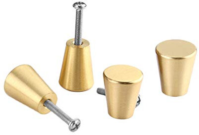 TentHome Vintage Kommodenknöpfe Schubladenknöpfe Set Möbelknöpfe Möbelgriff Schrankknöpfe Schubladengriffe Messing Antik Gold 20mm,Gold
