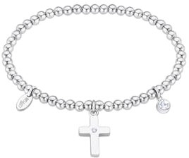 LOTUS STYLE Pulsera Acero Inoxidable Mujer LS2170-2/2 Cruz - Sofisticado Brazalete con Pulido y Acabado Refinado 17 cm - Ideal para Regalo de Cumpleaños - Aniversario - Ocasiones Especiales