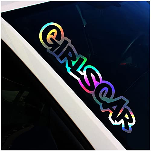 Frontscheibenaufkleber Schriftzug Girlscar Aufkleber für Windschutzscheibe Heckscheibe Frontscheibe Auto Fahrzeug Dekor Sticker FS127 (Hologramm, Außenklebend)