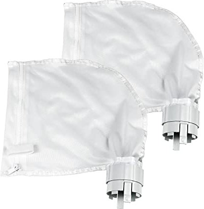 Covienapp Lot de 2 Sacs Filtrants pour Nettoyeur de Piscine Convient pour Polaris360 et 380 Nettoyeur de Piscine Design Zippé et Réglable en Blanc
