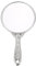 Handspiegel Retro- Griff Vintage Handheld- Spiegel Geprägte Oval Spiegel Tragbarer Make- Up- Spiegel für Frauen- Mädchen- Silber