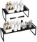 Taotigzu Cuisine Métal Demi Etagere Étagère rétractable en Coin pour Placard économise l’Espace pour Armoires de Comptoirs, Garde-Manger, Aliments et Ustensiles (Plus Haut et Large, Noir)