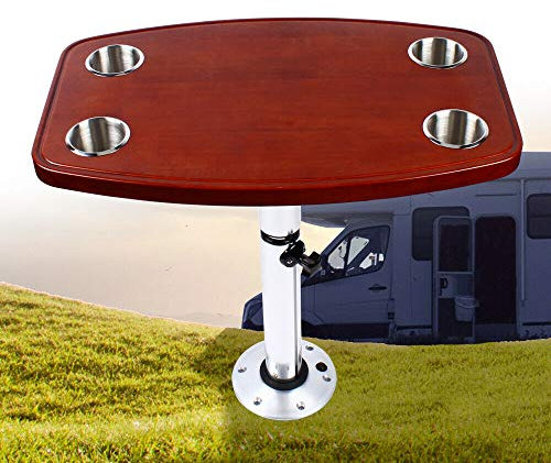 Plateau de table en chêne laqué + pied de table pour yacht, cadre de table, table de bateau, pour bateau, camping-car, caravane