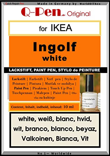 Q-Pen Ausbesserungsfarbe passend für Ikea INGOLF weiß - white - blanc