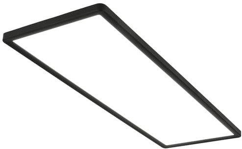 BRILONER - LED Deckenlampe mit indirektem Licht, 58x20 cm, flach, 22W 3.000lm, neutralweiße Lichtfarbe, Lampe Wohnzimmer, Deckenleuchte, Wohnzimmerlampe, LED Panel, Küchenlampe, Schlafzimmer, Schwarz