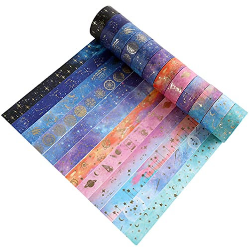 YUTOU 12 Rollen Washi Tape Set masking tape Dekorative Klebeband Sternenhimmel Masking Tape Diy Dekoratives Klebeband für Heimwerker, Dekoratives Handwerk, Geschenkverpackung, Scrapbook