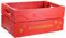 HW HOLZKISTEN-WELT Holzkiste Rot mit Gold-Glitter-Aufdruck Adventskiste - Stiege Steige Weihnachten Präsentkorb Geschenk