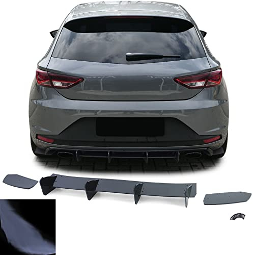 Sport Heckdiffusor Einsatz Splitter Schwarz Glanz für Seat Leon 3 5F Cupra 12-16