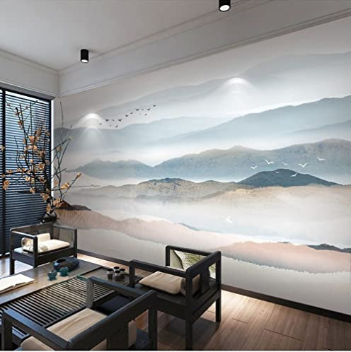 Fototapete,Berggipfel Dreidimensionaler Wandaufkleber Große Tapete Wandbild Wasserdichtes 4D-Seidengewebe Uv-Wandpaneel Dekor Für Tv-Hintergrund/Wohnzimmer/Schlafzimmer/Esszimmer/Cafézimmer,440 Cm